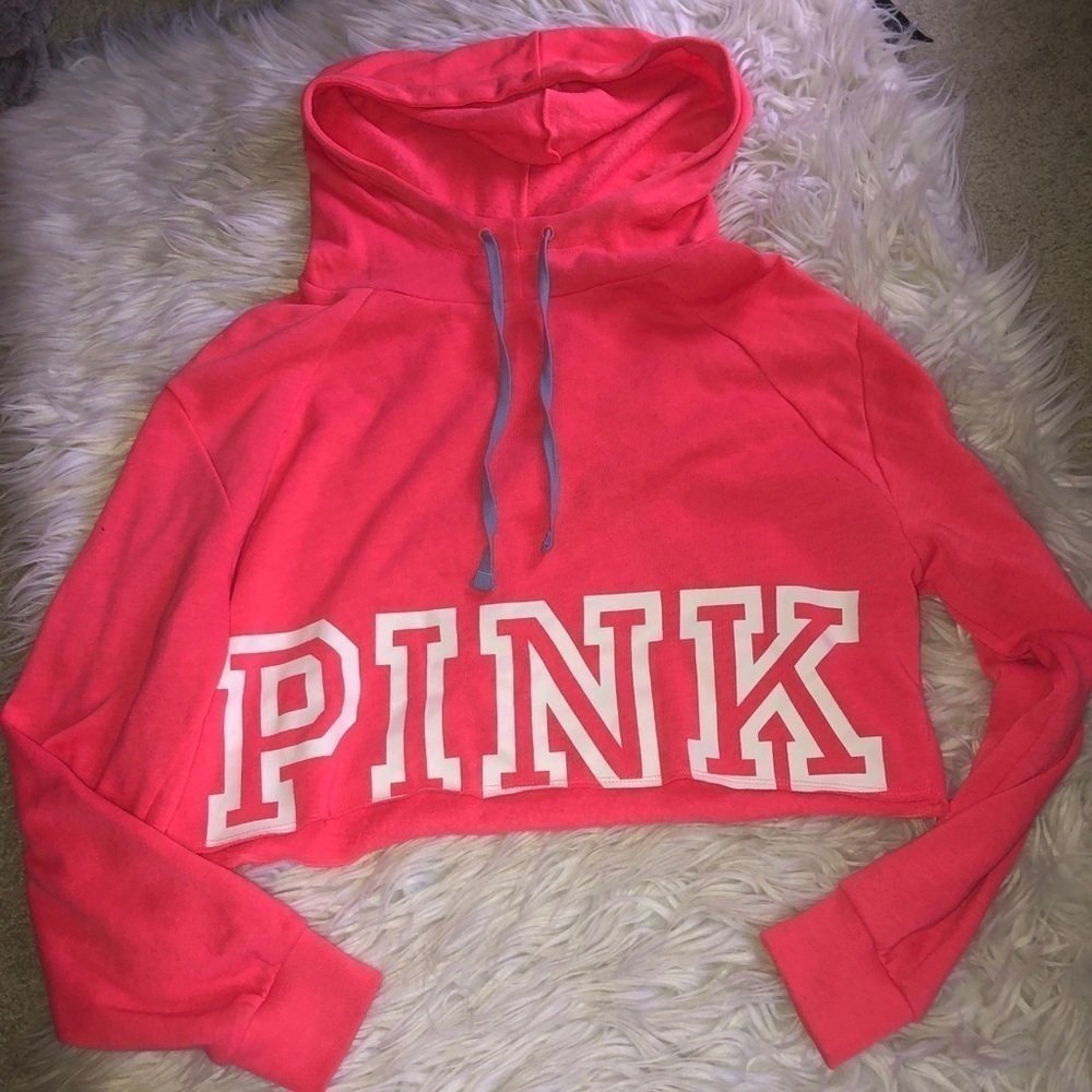 vs pink crop hoodie